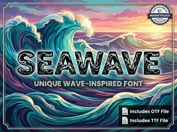 Seawave: A Bold Display Font for Artistic Branding